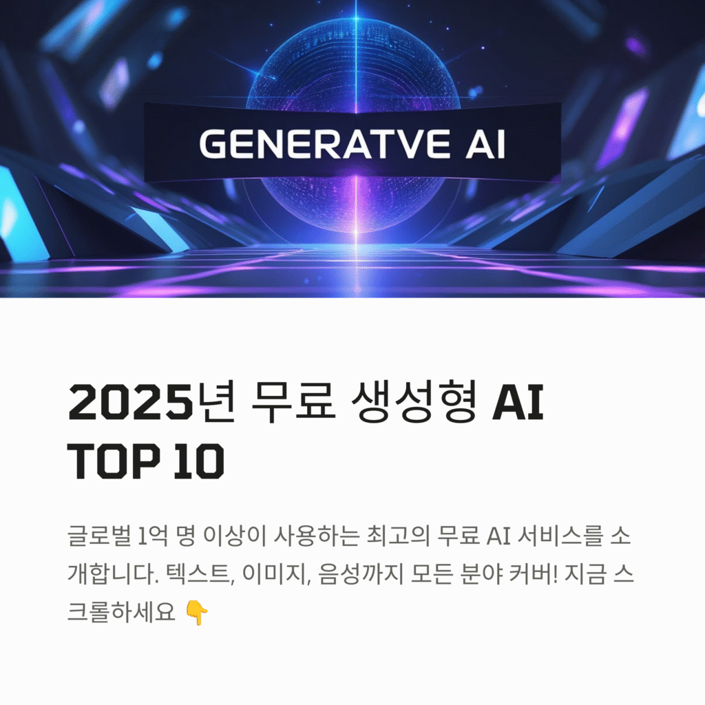 2025년 무료 생성형 AI TOP10