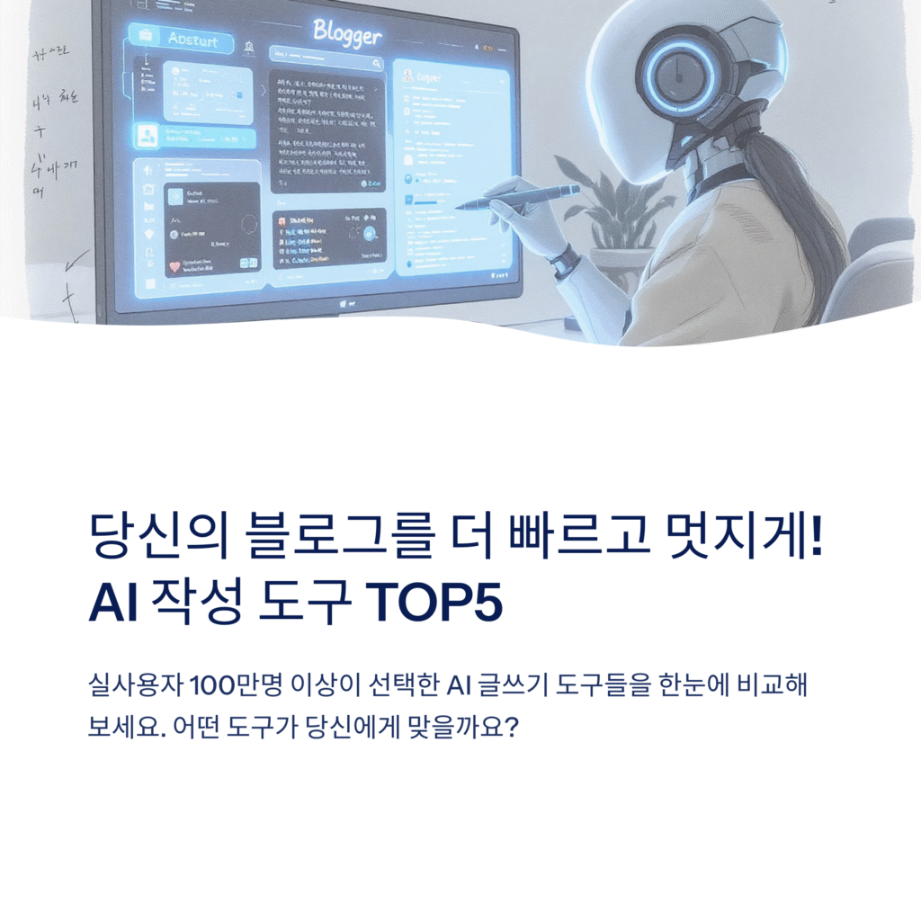 당신의 블로그를 더 빠르고 멋지게! AI작성 도구 TOP5