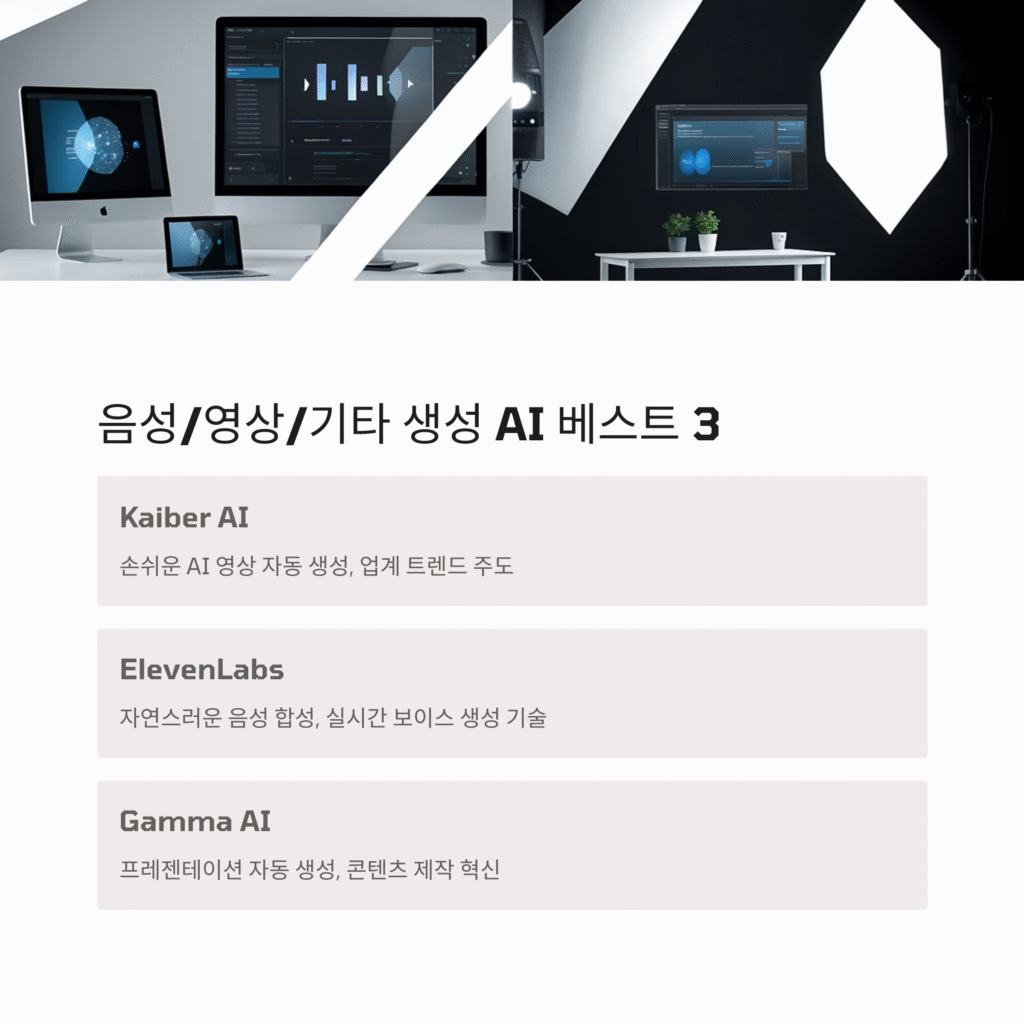 음성/영상/기타 생성 AI 베스트 3